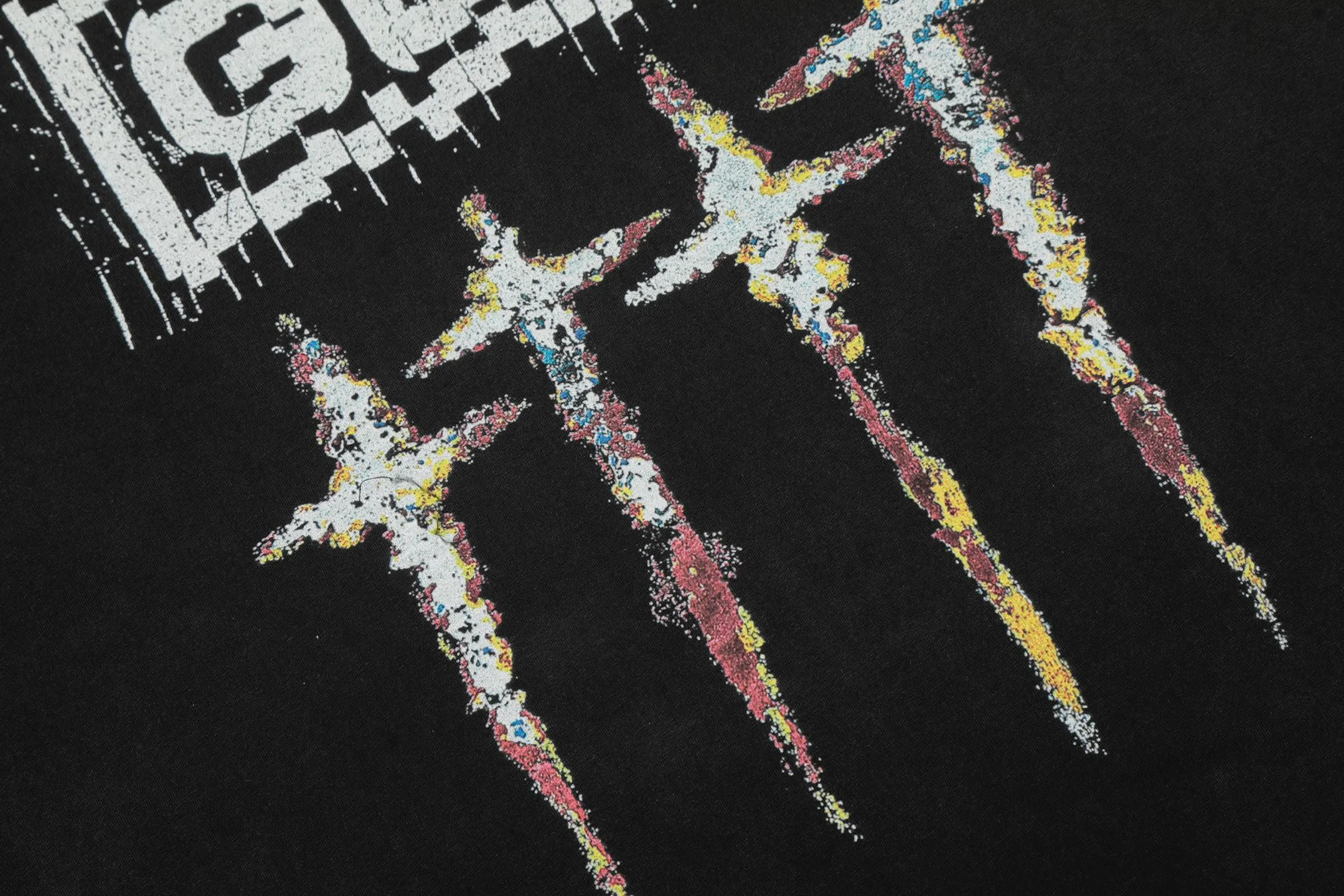 #VT439 P160💰 Saint Michael's new FOR SOME ONE co-branded GOD retro washed distressed long-sleeved T-shirt Small neckline design White ink digital direct printing High street retro heavyweight distressed washed Vintage long sleeves Size: S M L XL